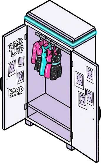 Wardrobes, a sticker from the The K-Pop Bedroom world
