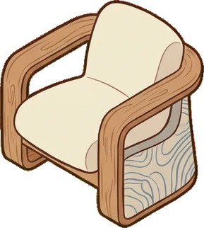 Armchairs, a sticker from the Japanese Room world