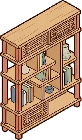 Bookcases, a sticker from the Japanese Room world