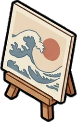 Collectibles, a sticker from the Japanese Room world