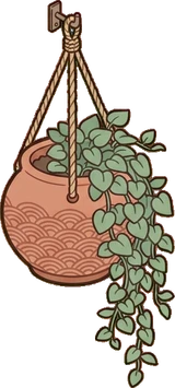 Hanging plants, a sticker from the Japanese Room world