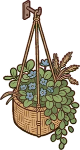 Hanging plants, a sticker from the Japanese Room world