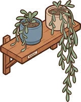 Hanging plants, a sticker from the Japanese Room world