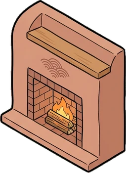 Fireplaces and stoves, a sticker from the Japanese Room world