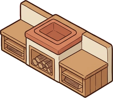 Fireplaces and stoves, a sticker from the Japanese Room world