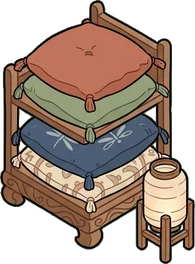 Big floor pieces, a sticker from the Japanese Room world