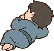 People lying down, a sticker from the Japanese Room world