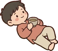 People lying down, a sticker from the Japanese Room world