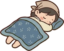 People lying down, a sticker from the Japanese Room world