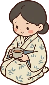People sitting, a sticker from the Japanese Room world