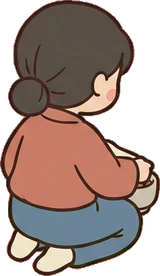 People sitting, a sticker from the Japanese Room world