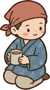 People sitting, a sticker from the Japanese Room world