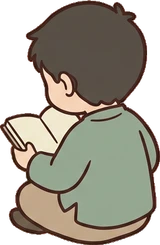 People sitting, a sticker from the Japanese Room world