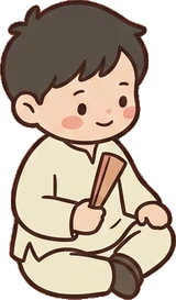 People sitting, a sticker from the Japanese Room world
