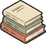 Shelf things, a sticker from the Japanese Room world