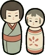 Shelf things, a sticker from the Japanese Room world