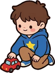 People crouching, a sticker from the The Kindergarten world