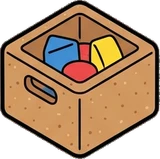 Baskets and floor things, a sticker from the The Kindergarten world