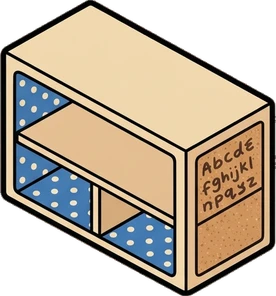 Dressers and low cabinets, a sticker from the The Kindergarten world