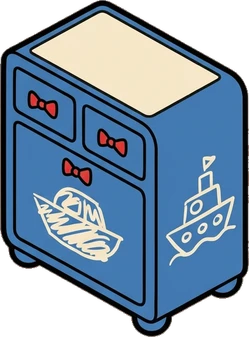 Dressers and low cabinets, a sticker from the The Kindergarten world