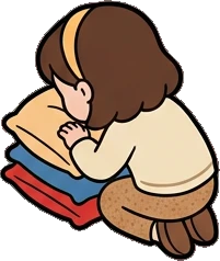 People lying down, a sticker from the The Kindergarten world