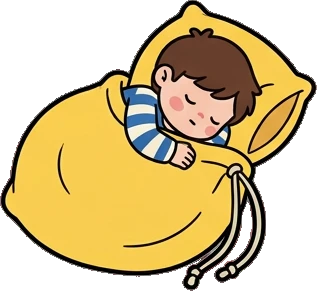 People lying down, a sticker from the The Kindergarten world