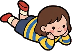 People lying down, a sticker from the The Kindergarten world