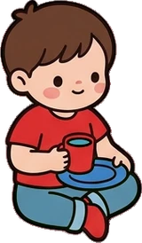 People sitting, a sticker from the The Kindergarten world