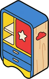 Wall cabinets, a sticker from the The Kindergarten world