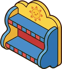 Wall shelves, a sticker from the The Kindergarten world