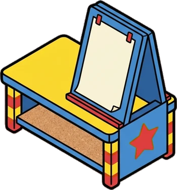 Desks and workbenches, a sticker from the The Kindergarten world