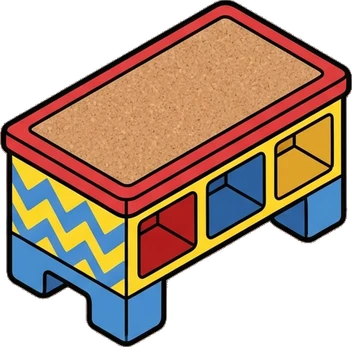 Desks and workbenches, a sticker from the The Kindergarten world