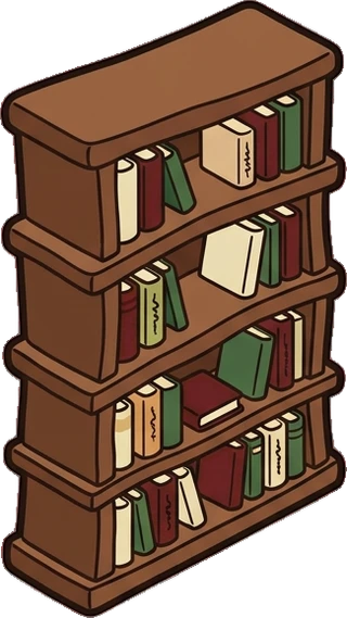 Bookcases, a sticker from the Little Bookshop world