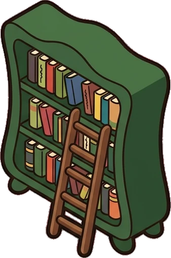 Bookcases, a sticker from the Little Bookshop world