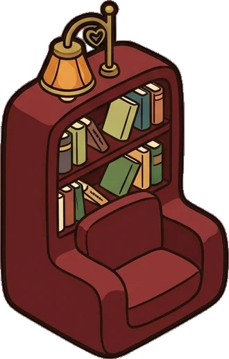 Bookcases, a sticker from the Little Bookshop world