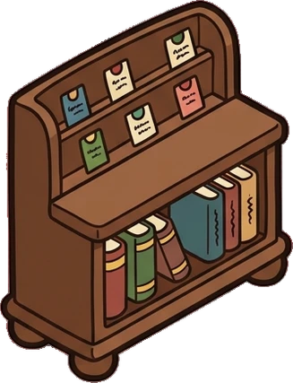 Bookcases, a sticker from the Little Bookshop world