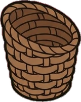 Baskets and floor things, a sticker from the Little Bookshop world