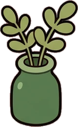 Small plants, a sticker from the Little Bookshop world