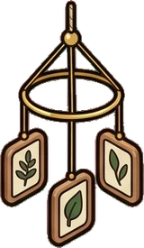 Garlands and hanging things, a sticker from the Little Bookshop world