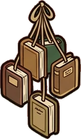 Garlands and hanging things, a sticker from the Little Bookshop world