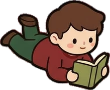 People lying down, a sticker from the Little Bookshop world