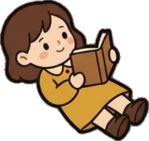 People lying down, a sticker from the Little Bookshop world