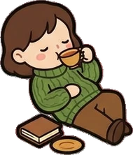 People lying down, a sticker from the Little Bookshop world