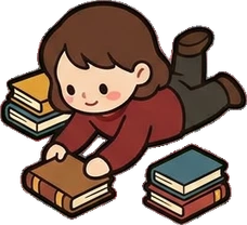 People lying down, a sticker from the Little Bookshop world