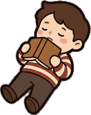 People lying down, a sticker from the Little Bookshop world