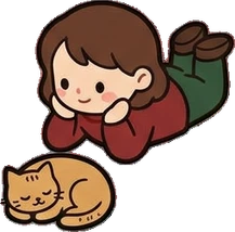 People lying down, a sticker from the Little Bookshop world
