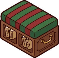 Poufs and ottomans, a sticker from the Little Bookshop world