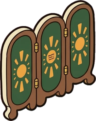 Folding screens, a sticker from the Little Bookshop world