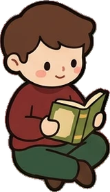 People sitting, a sticker from the Little Bookshop world