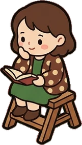 People sitting, a sticker from the Little Bookshop world